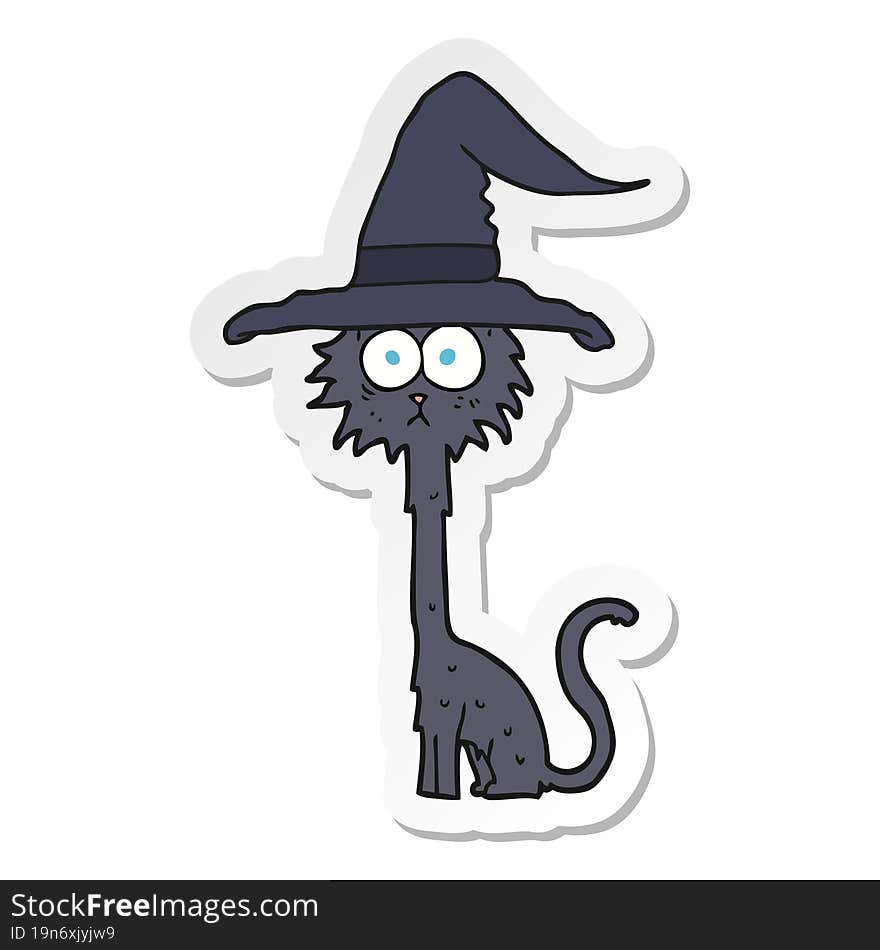 sticker of a cartoon halloween cat