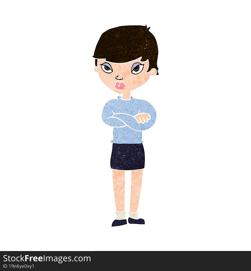 cartoon annoyed woman