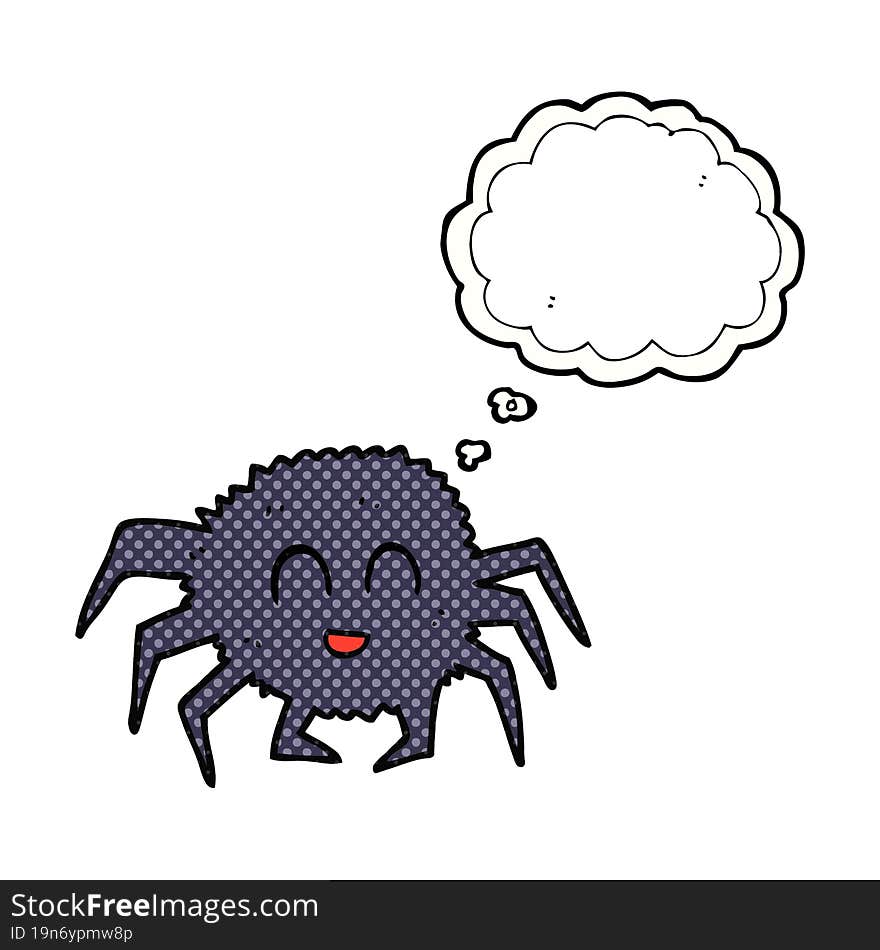 freehand drawn thought bubble cartoon spider