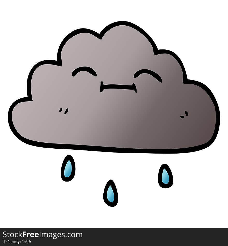 cartoon doodle happy rain cloud