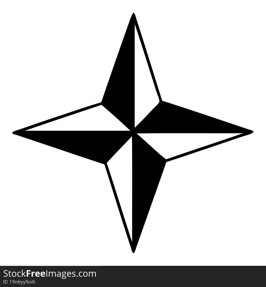 Black Line Tattoo Of A Star Symbol