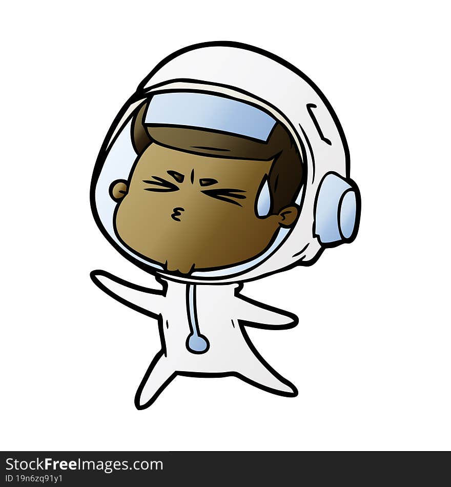 cartoon stressed astronaut. cartoon stressed astronaut