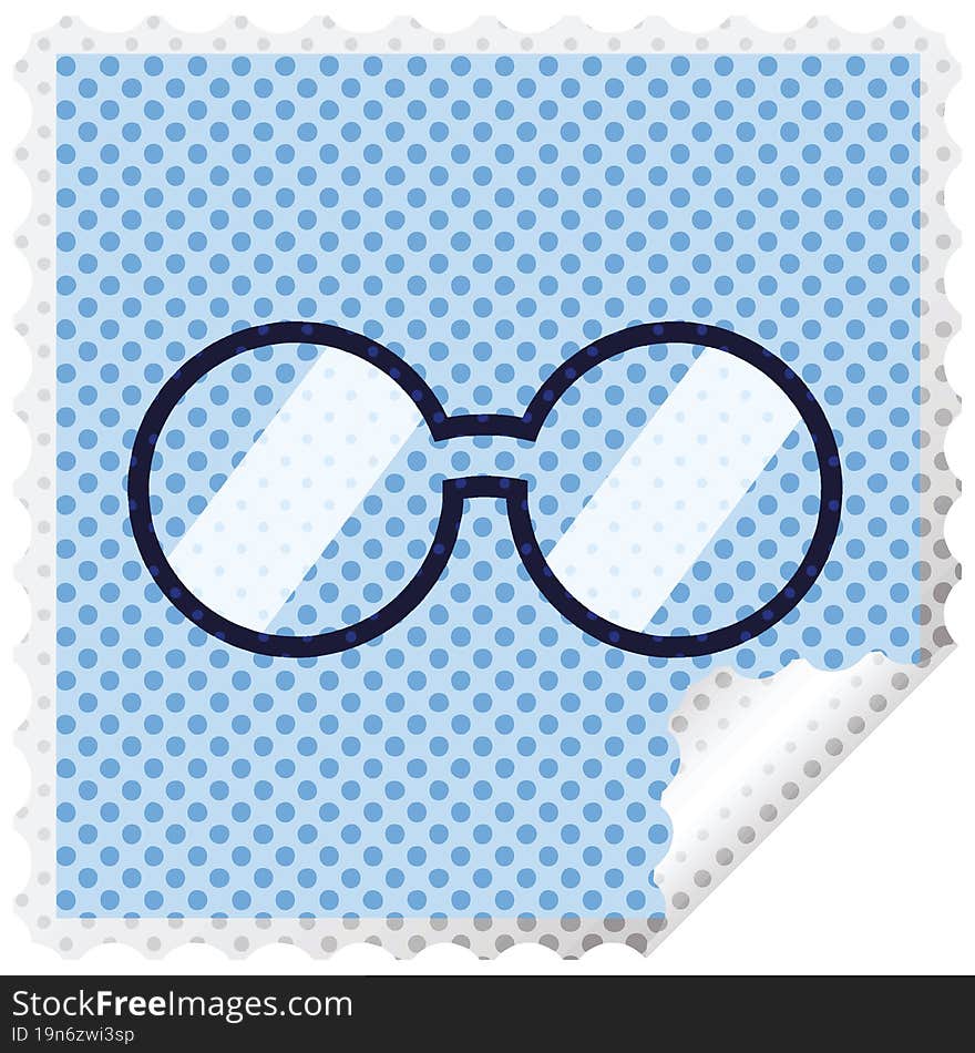 Spectacles Graphic Vector Illustration Square Sticker Stamp