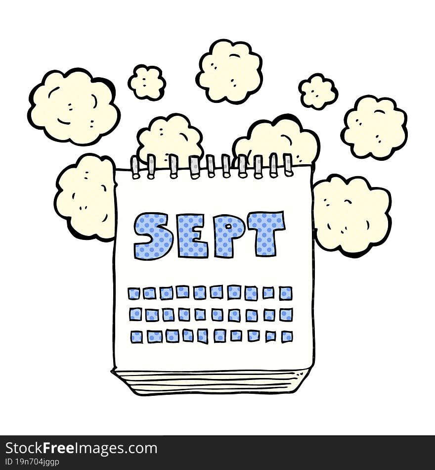 cartoon calendar showing month of September