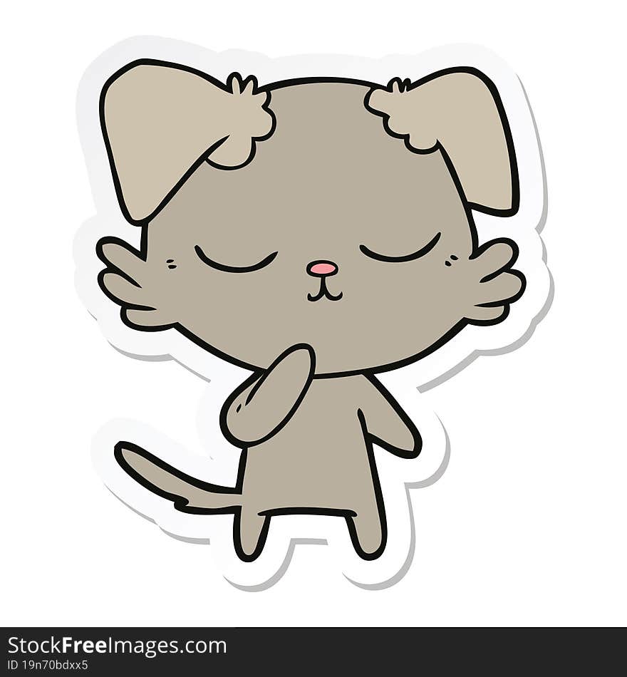 sticker of a cute cartoon dog