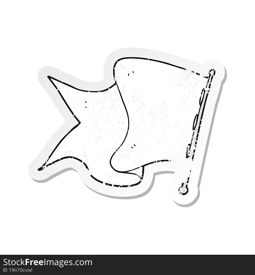 retro distressed sticker of a cartoon white flag