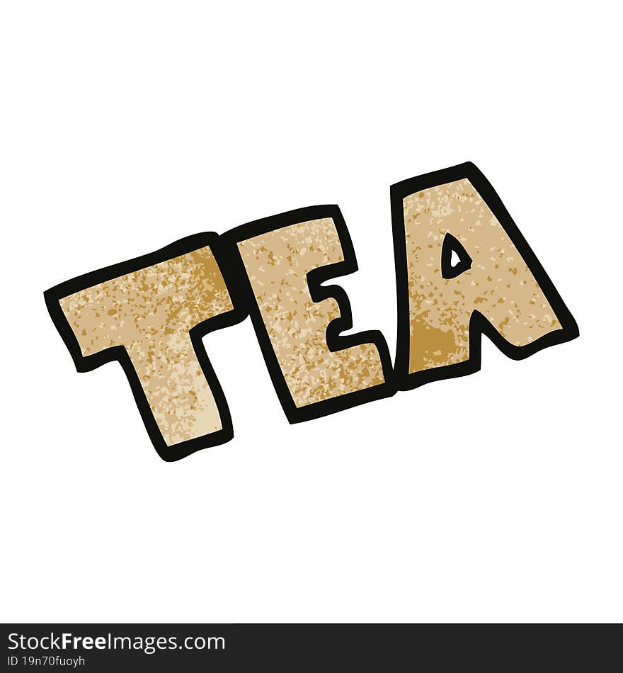 cartoon doodle word tea