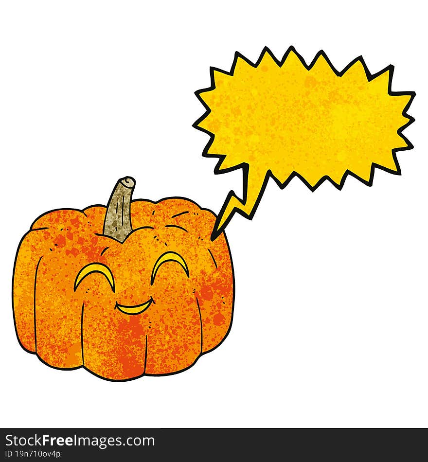 speech bubble textured cartoon halloween pumpkin