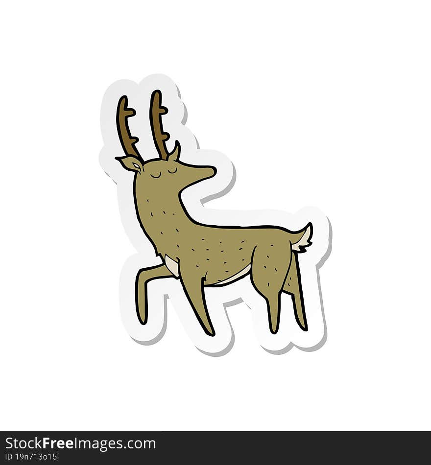 sticker of a cartoon stag