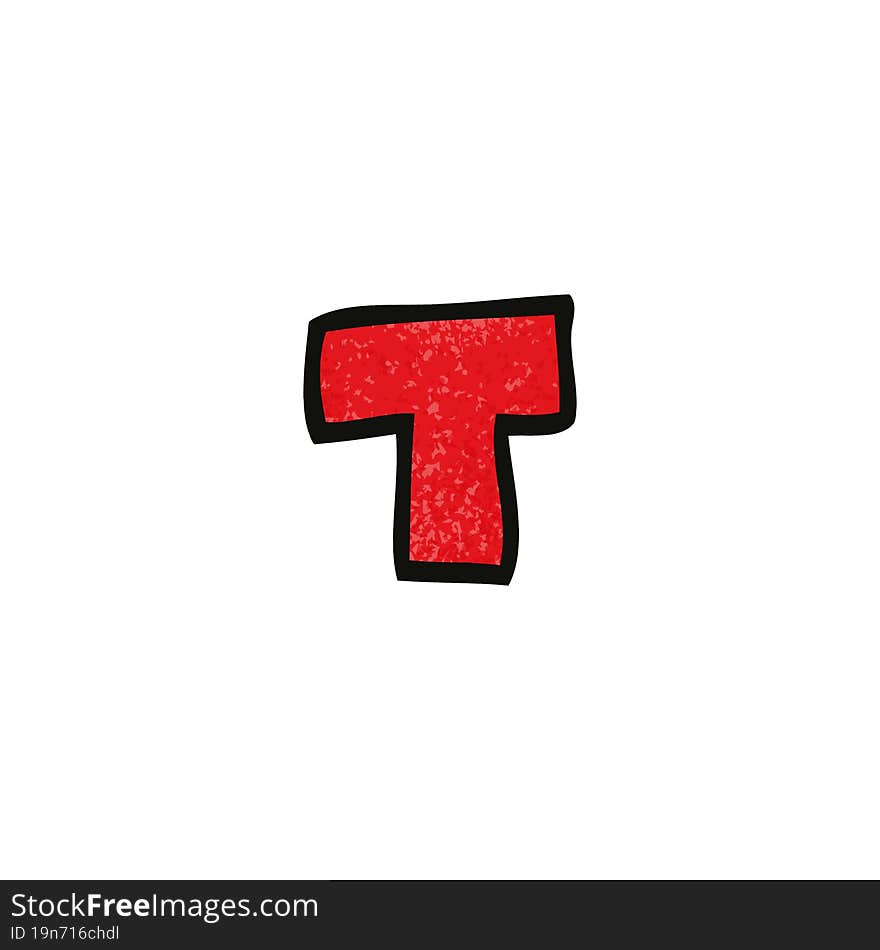 Cartoon Doodle Letter T