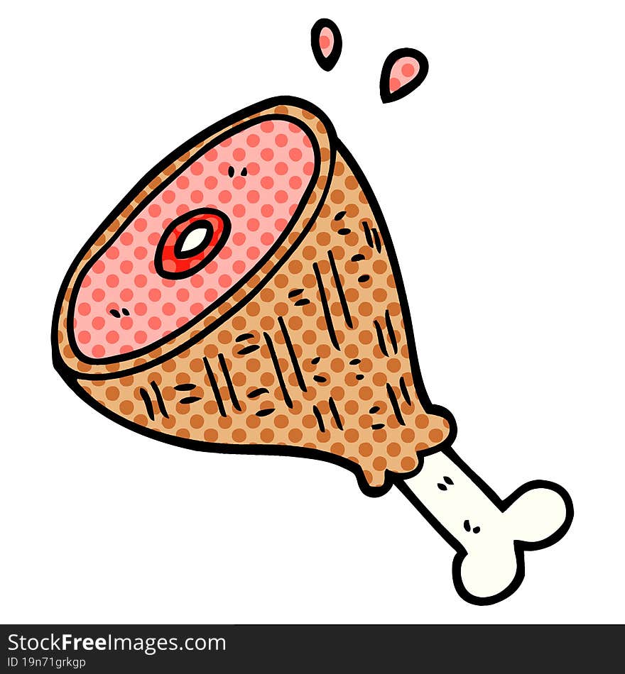 cartoon doodle cooked meat