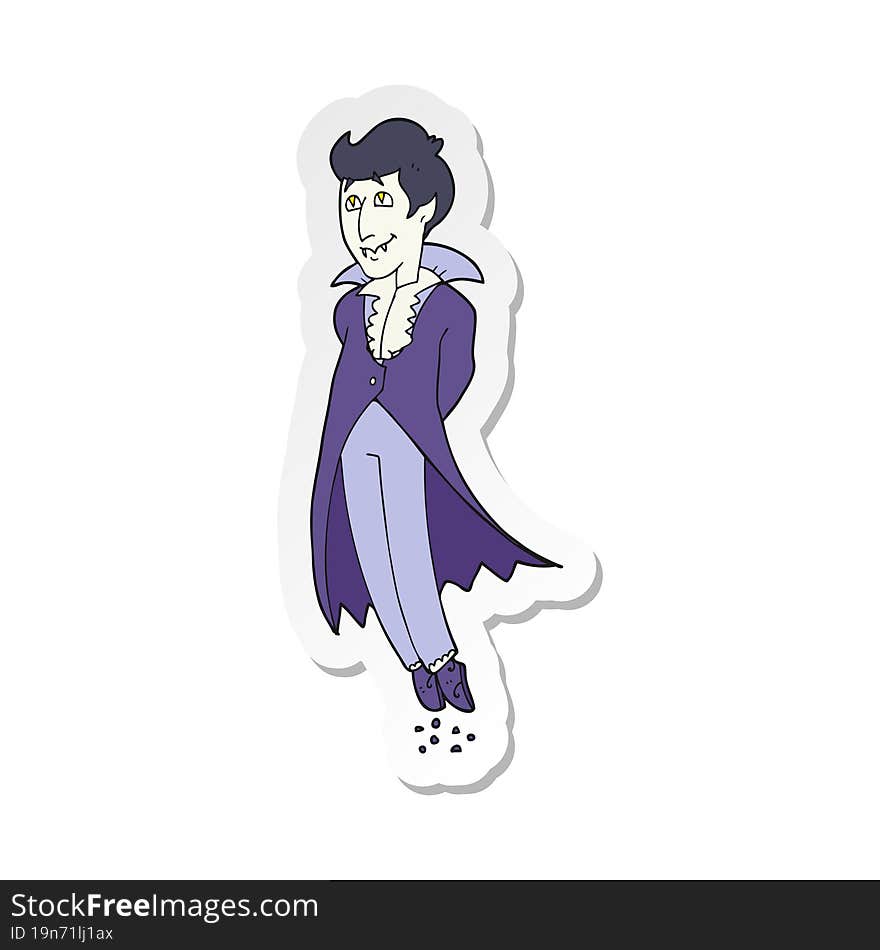 Sticker Of A Cartoon Vampire