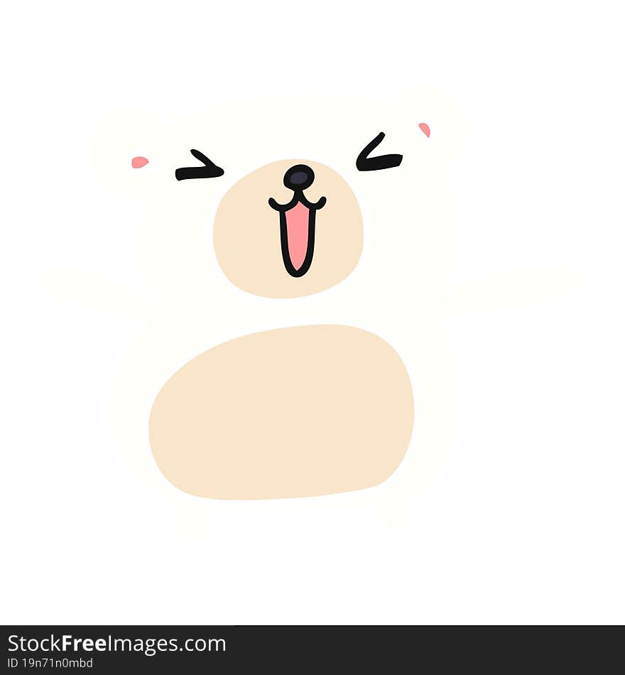 cartoon illustration kawaii cute teddy bear. cartoon illustration kawaii cute teddy bear