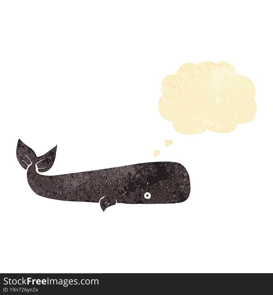 cartoon whale with thought bubble