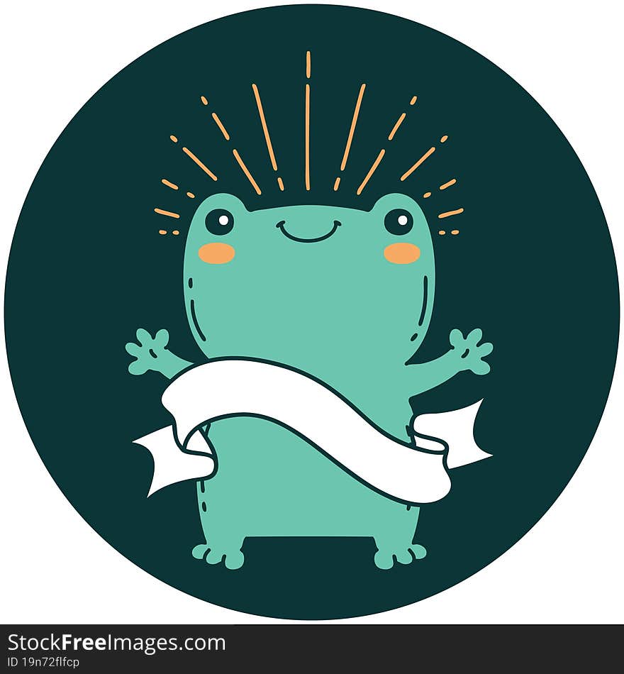 Icon Of Tattoo Style Happy Frog