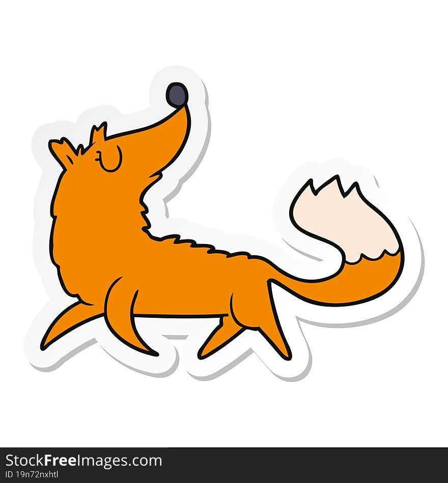 sticker of a cartoon fox