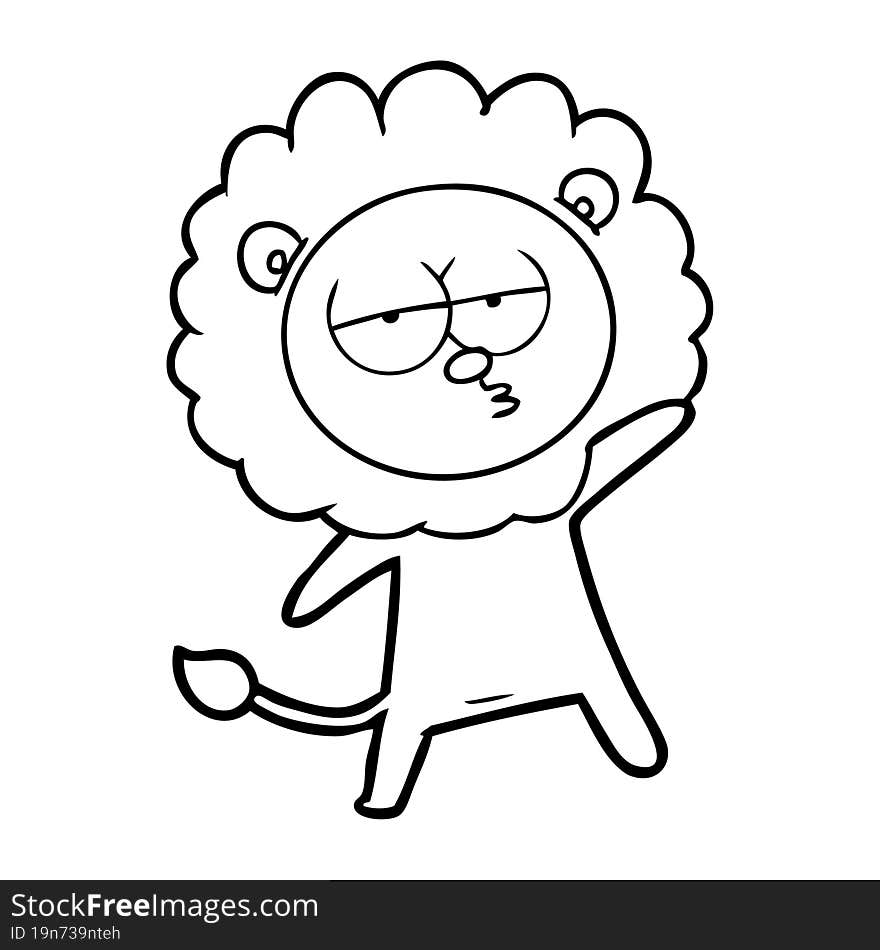 cartoon tired lion. cartoon tired lion