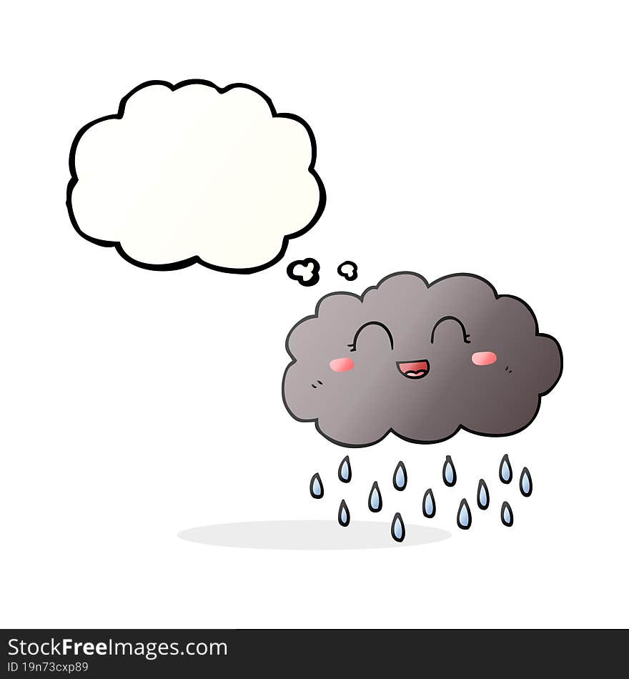 thought bubble cartoon rain cloud