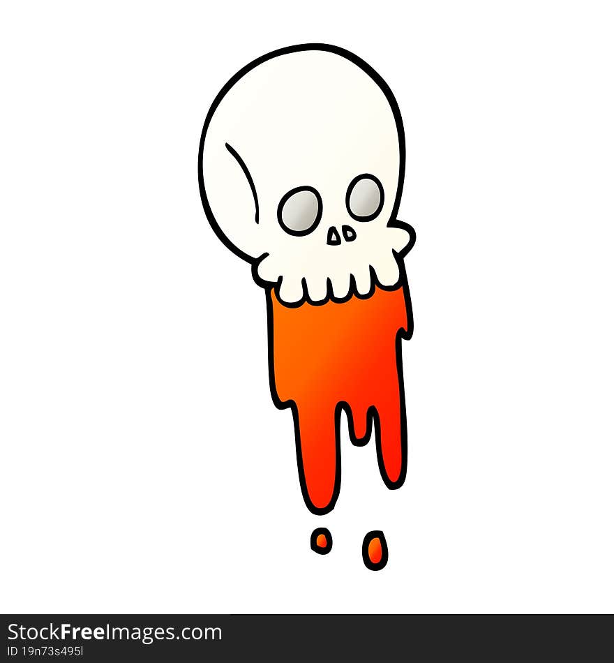 vector gradient illustration cartoon blood dripping skull