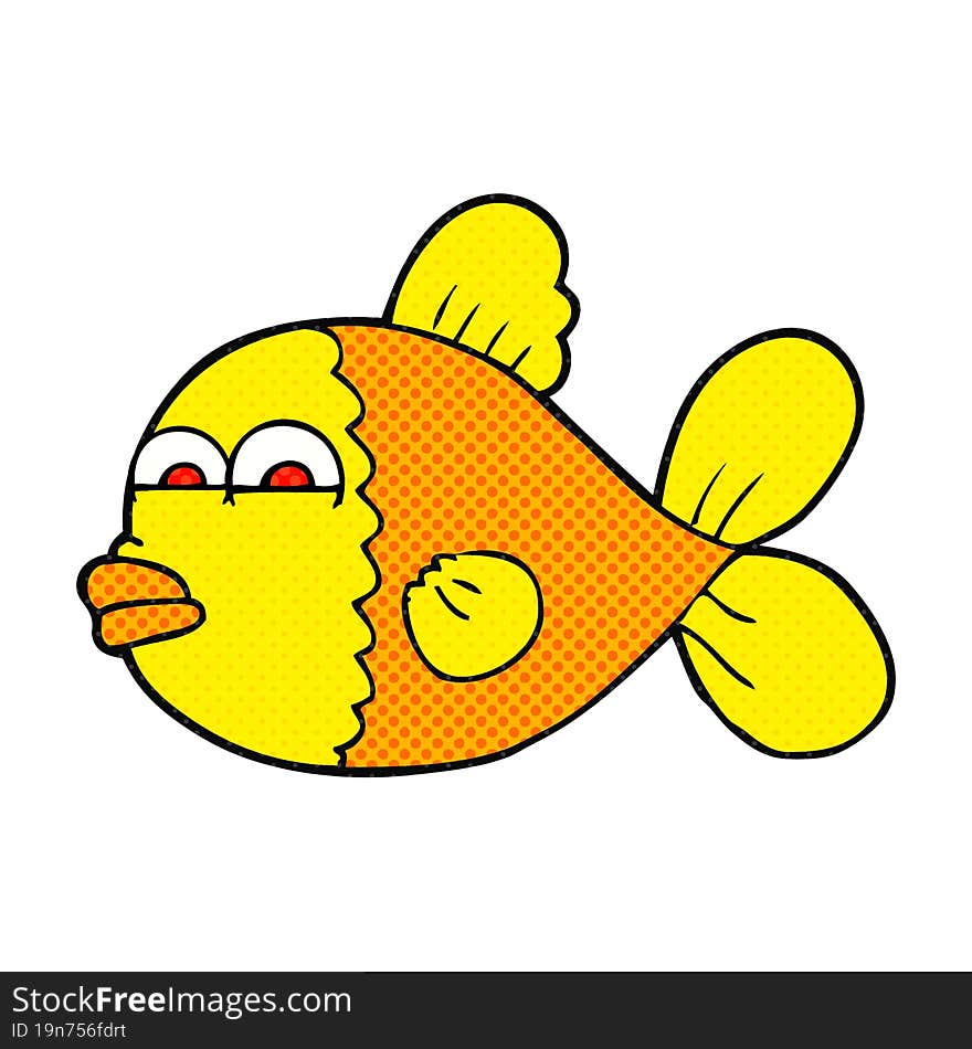 freehand drawn cartoon fish