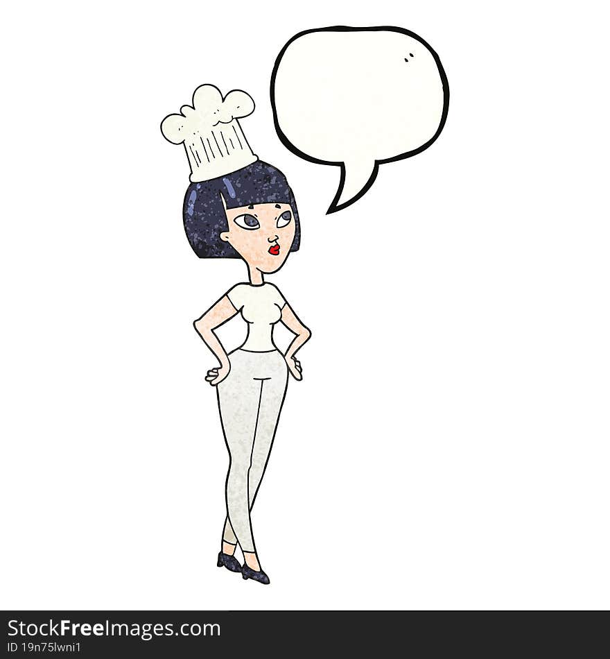 speech bubble textured cartoon chef