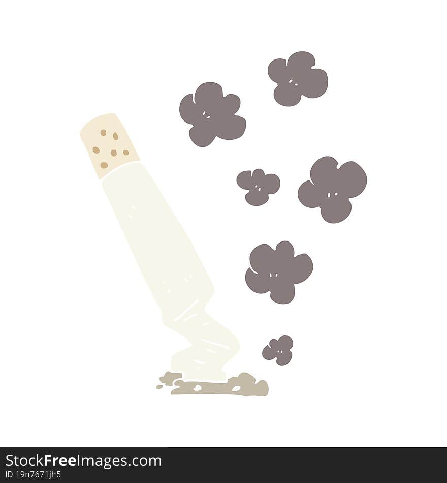 flat color illustration of cigarette. flat color illustration of cigarette