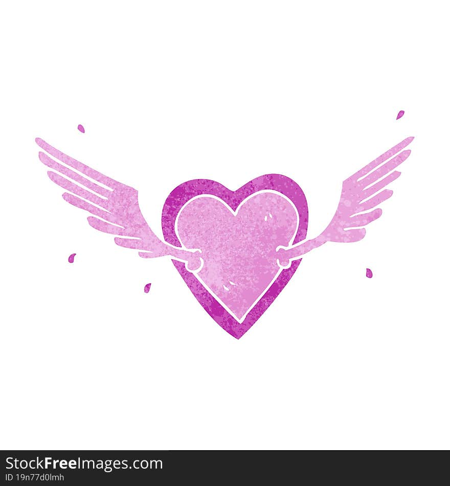 cartoon flying heart