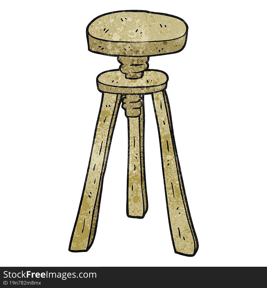 freehand textured cartoon artist stool