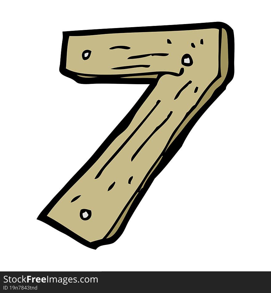 Cartoon Wooden Number