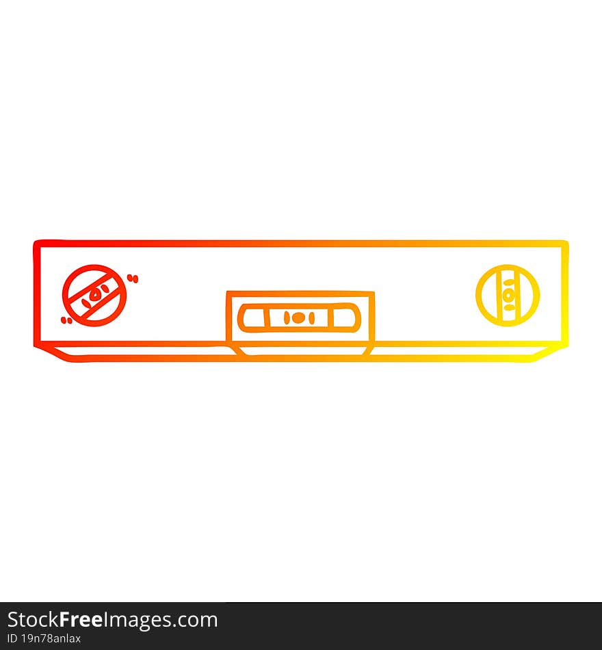 warm gradient line drawing cartoon spirit level