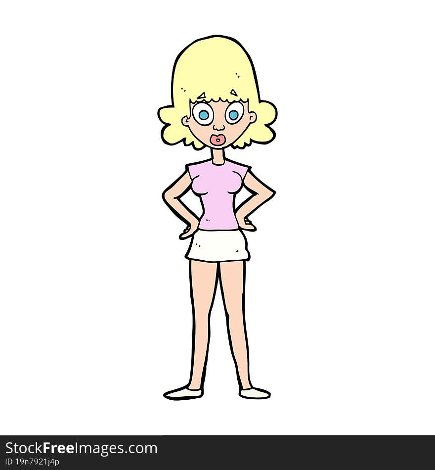 cartoon surprised woman