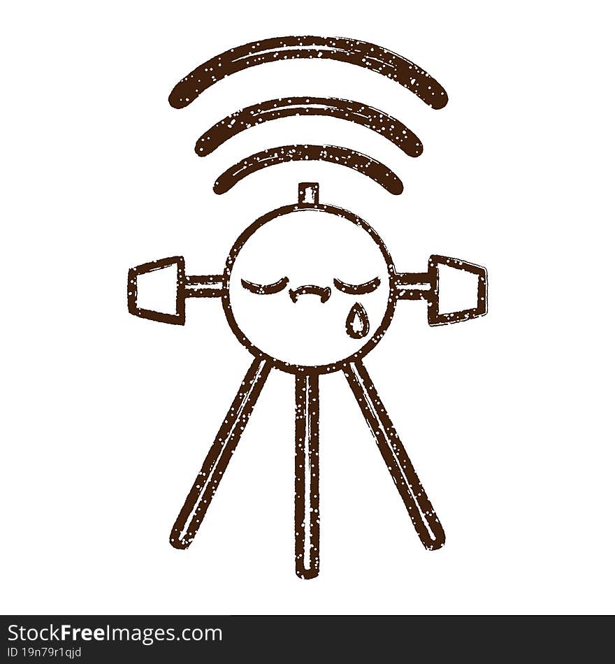 Satellite Charcoal Drawing