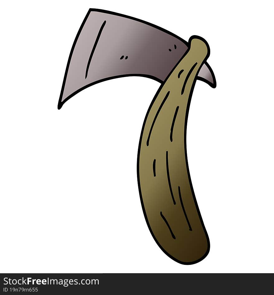 Cartoon Doodle Viking Axe