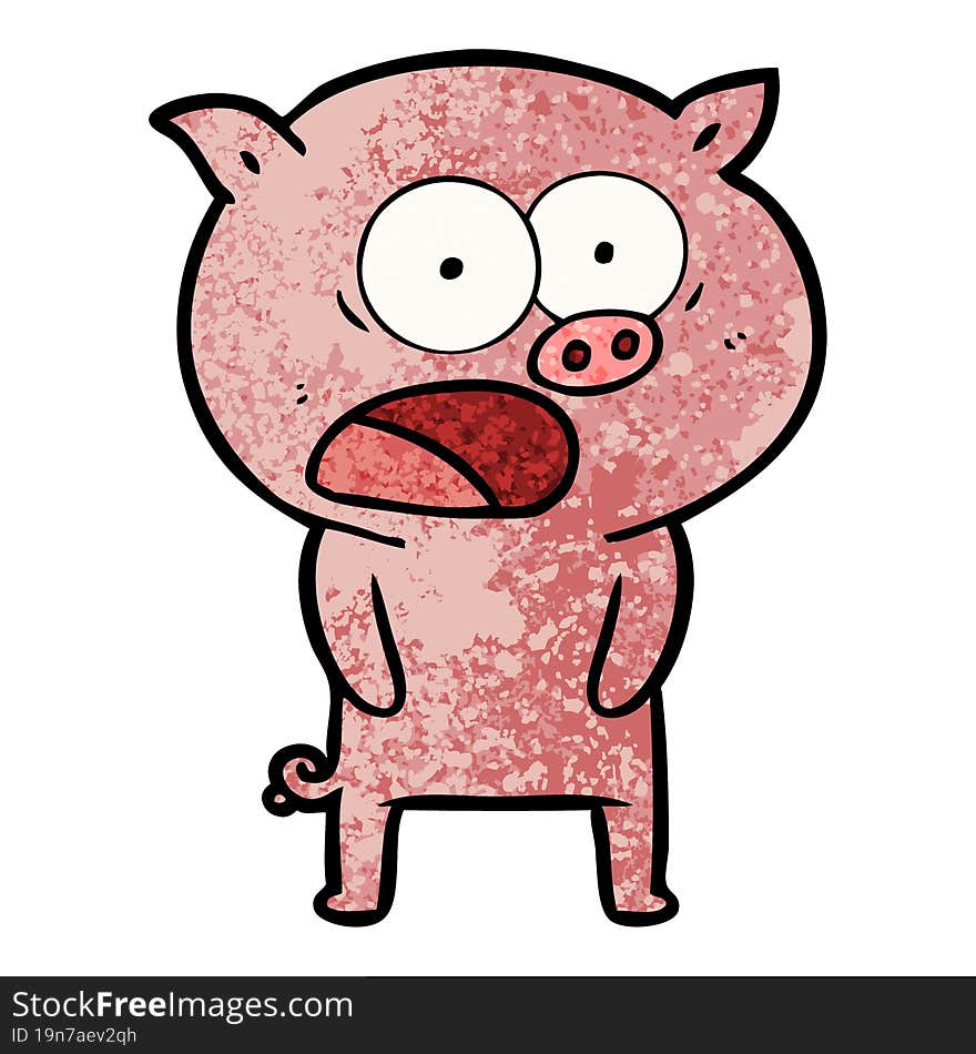 cartoon pig shouting. cartoon pig shouting