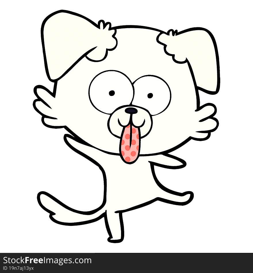 funny cartoon dancing dog. funny cartoon dancing dog