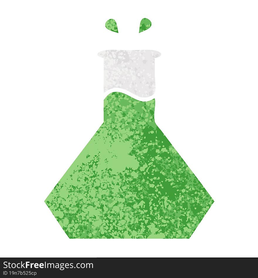 retro illustration style cartoon of a science experiment