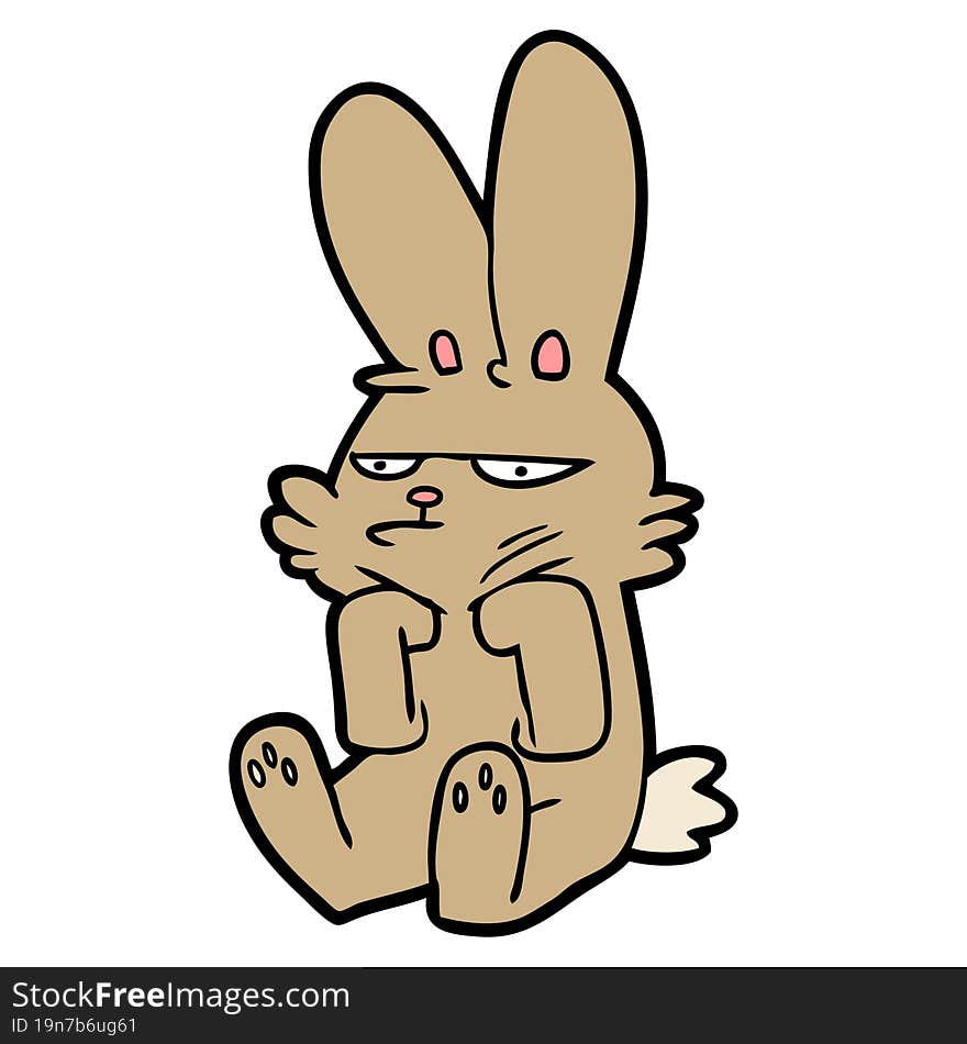 cartoon grumpy rabbit. cartoon grumpy rabbit