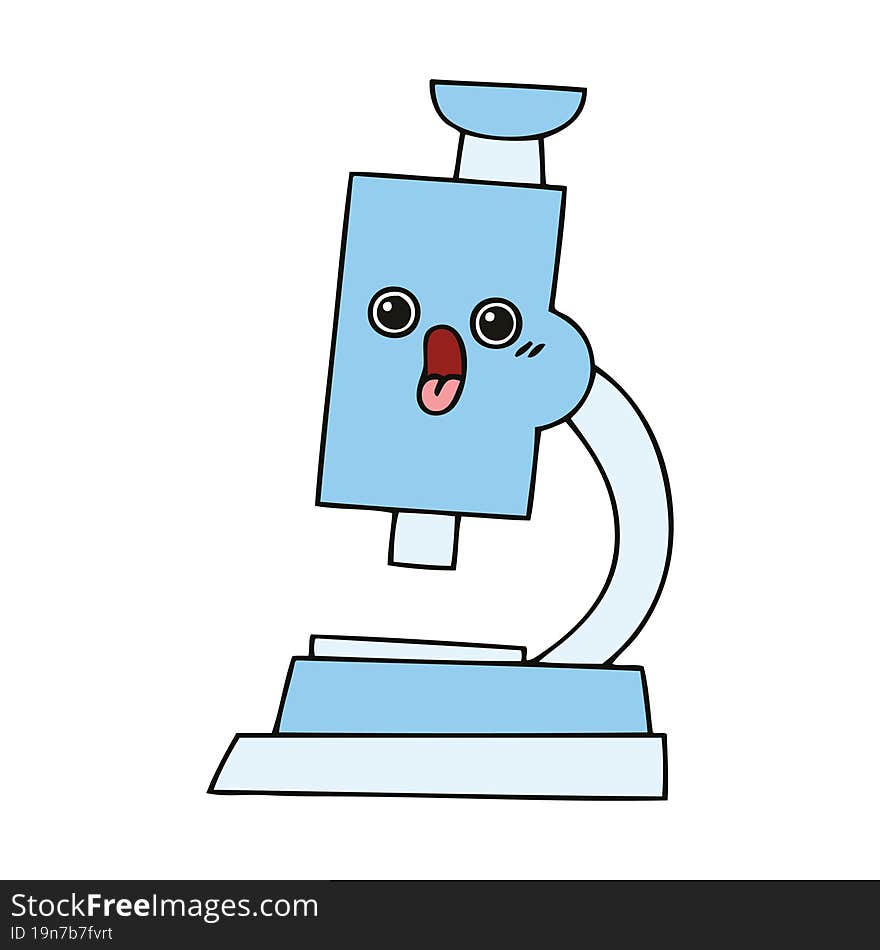 cute cartoon of a microscope. cute cartoon of a microscope