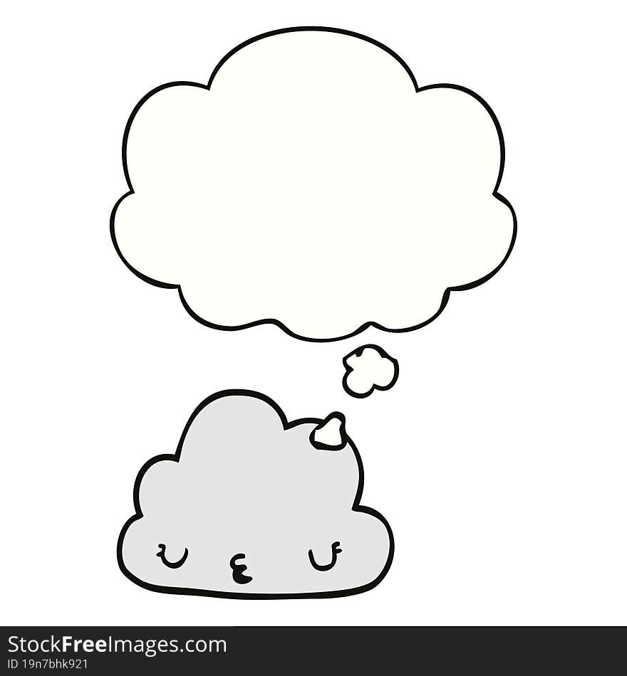 cute cartoon cloud and thought bubble