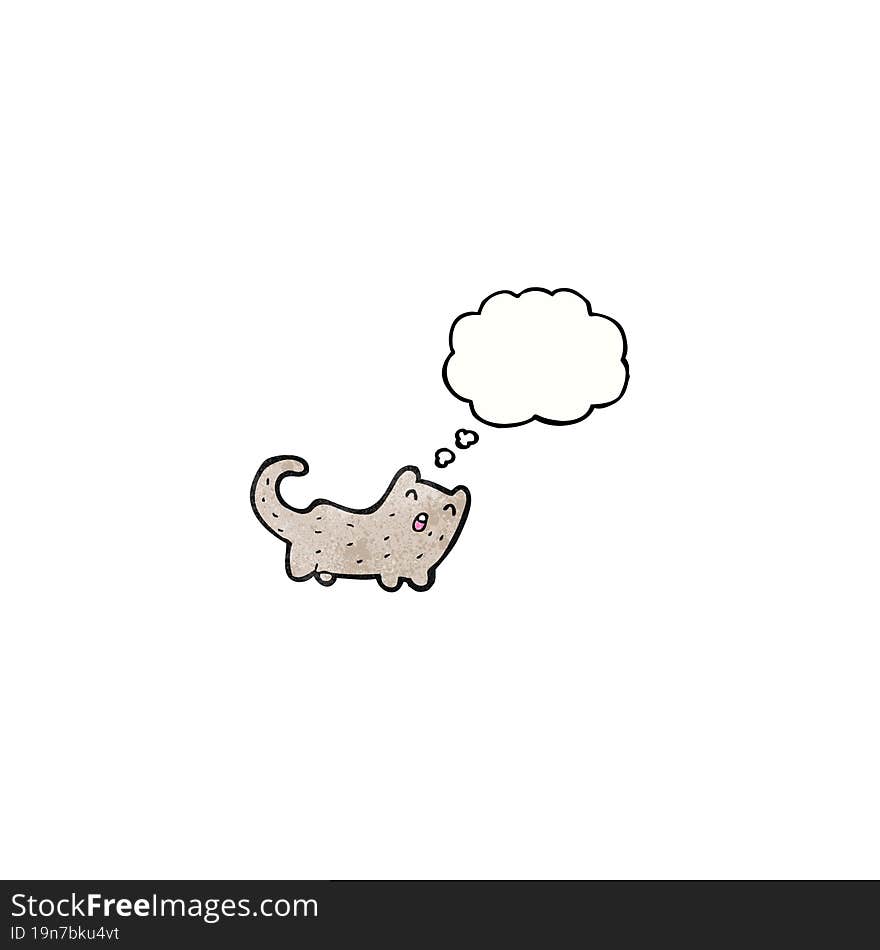 Cartoon Cat With Thought Bubble