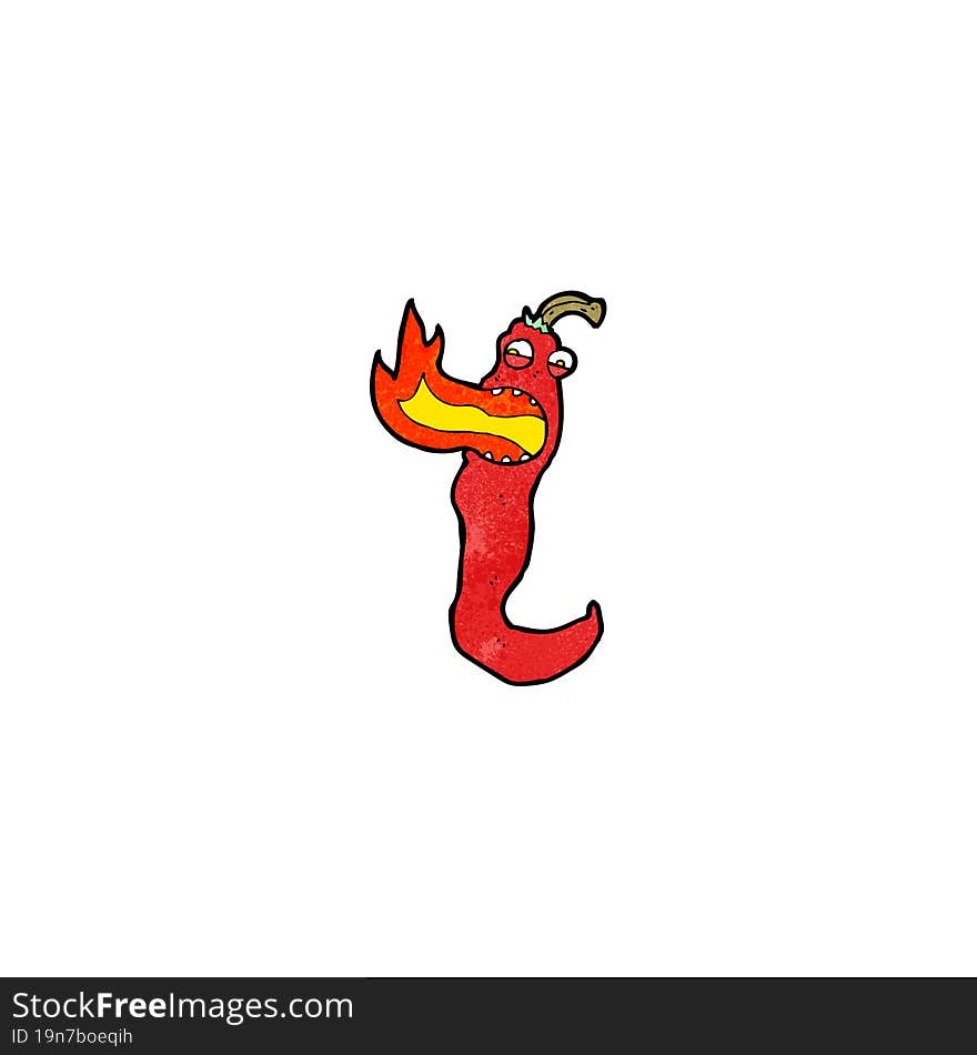 fire breathing chili cartoon