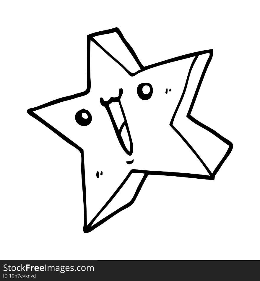 cartoon happy star