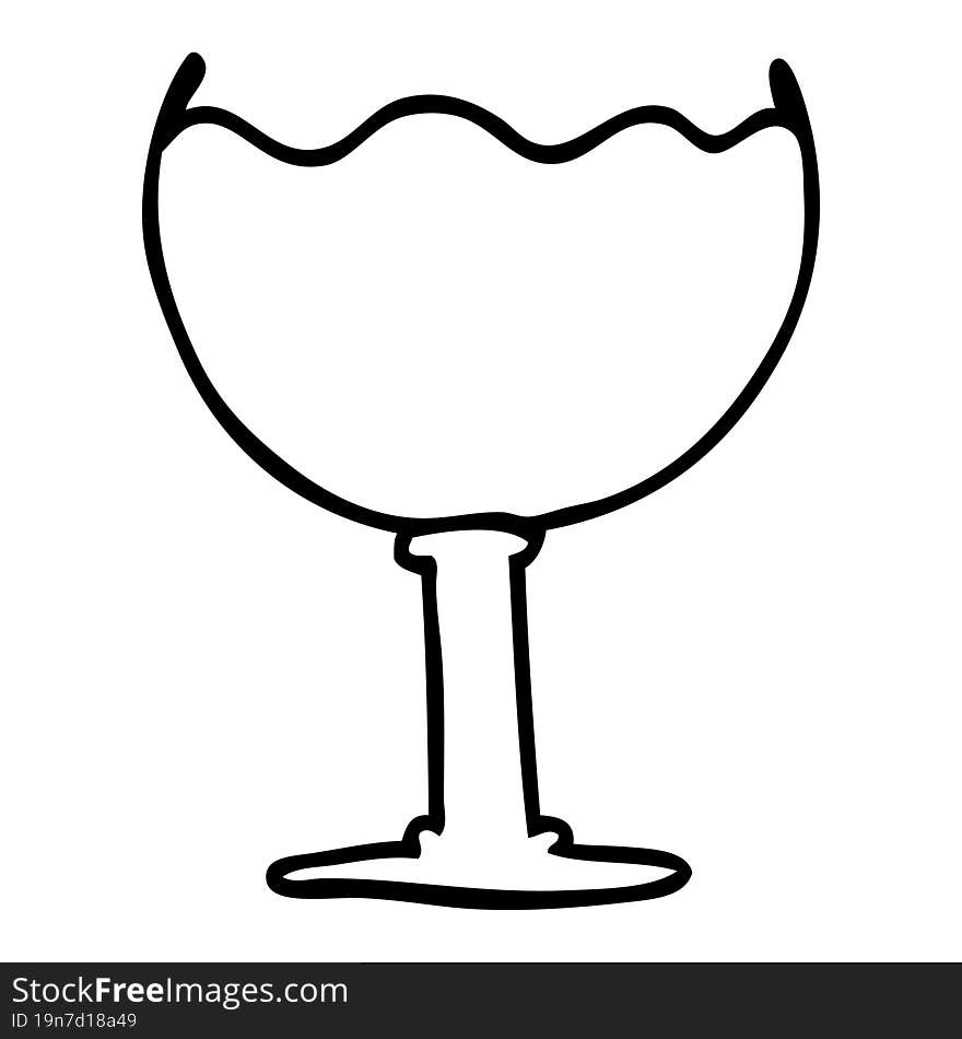 Line Drawing Cartoon Glass Of Wine