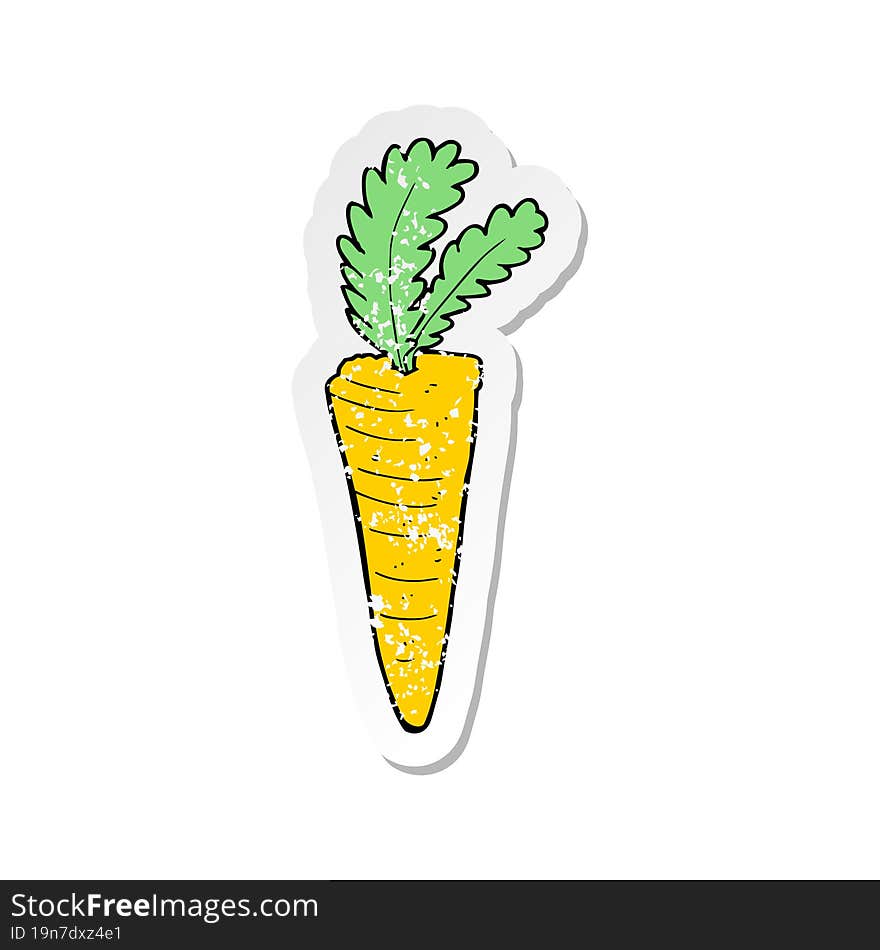 retro distressed sticker of a cartoon carrot