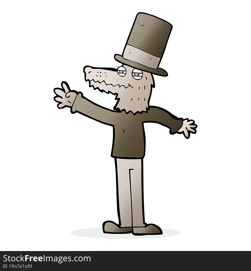 cartoon werewolf wearing hat