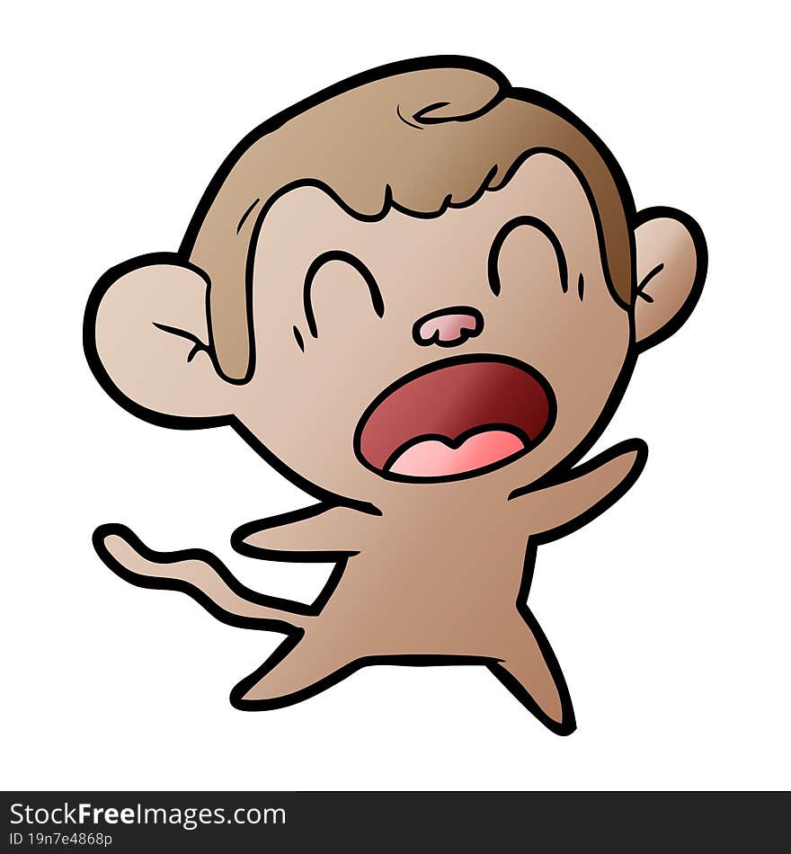 shouting cartoon monkey. shouting cartoon monkey