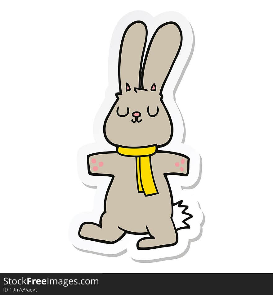 Sticker Of A Cartoon Rabbit