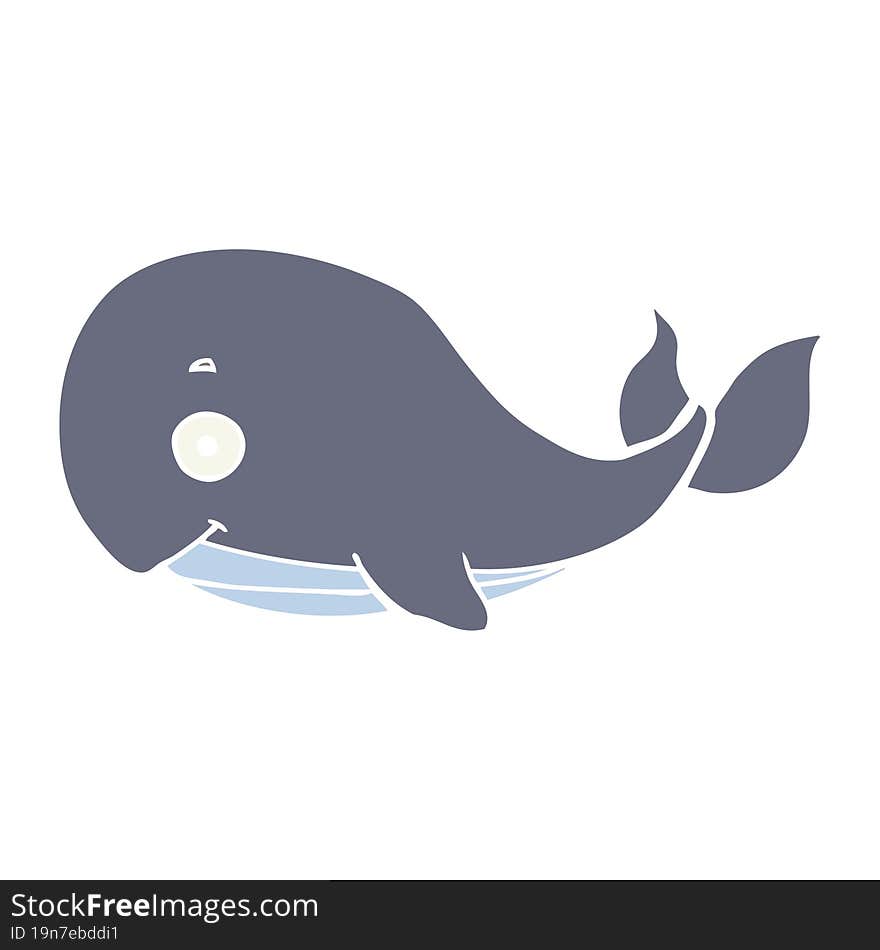 flat color style cartoon whale