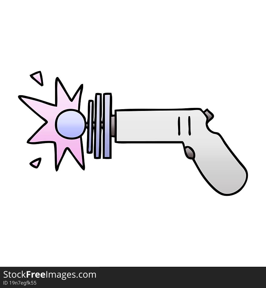 gradient shaded quirky cartoon ray gun. gradient shaded quirky cartoon ray gun