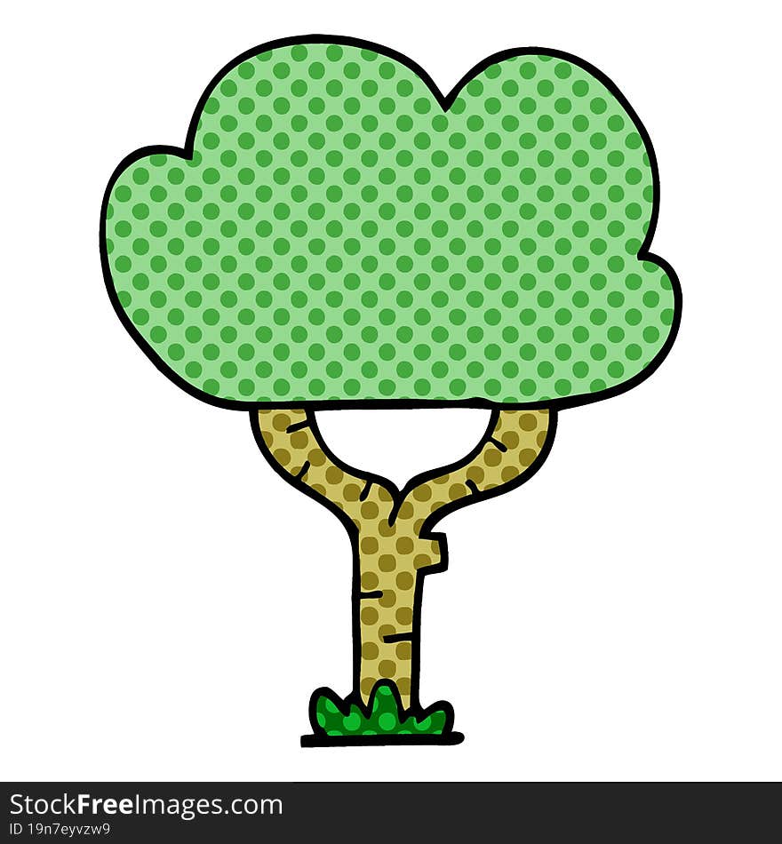 cartoon doodle tree